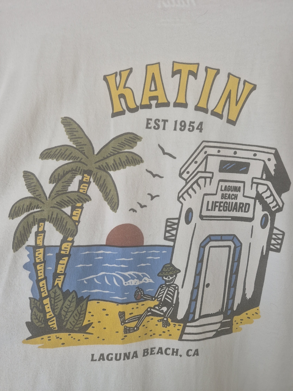 Katin Laguna Beach Lifeguard Graphic Tee - Yellow, Blue, Green, Brown